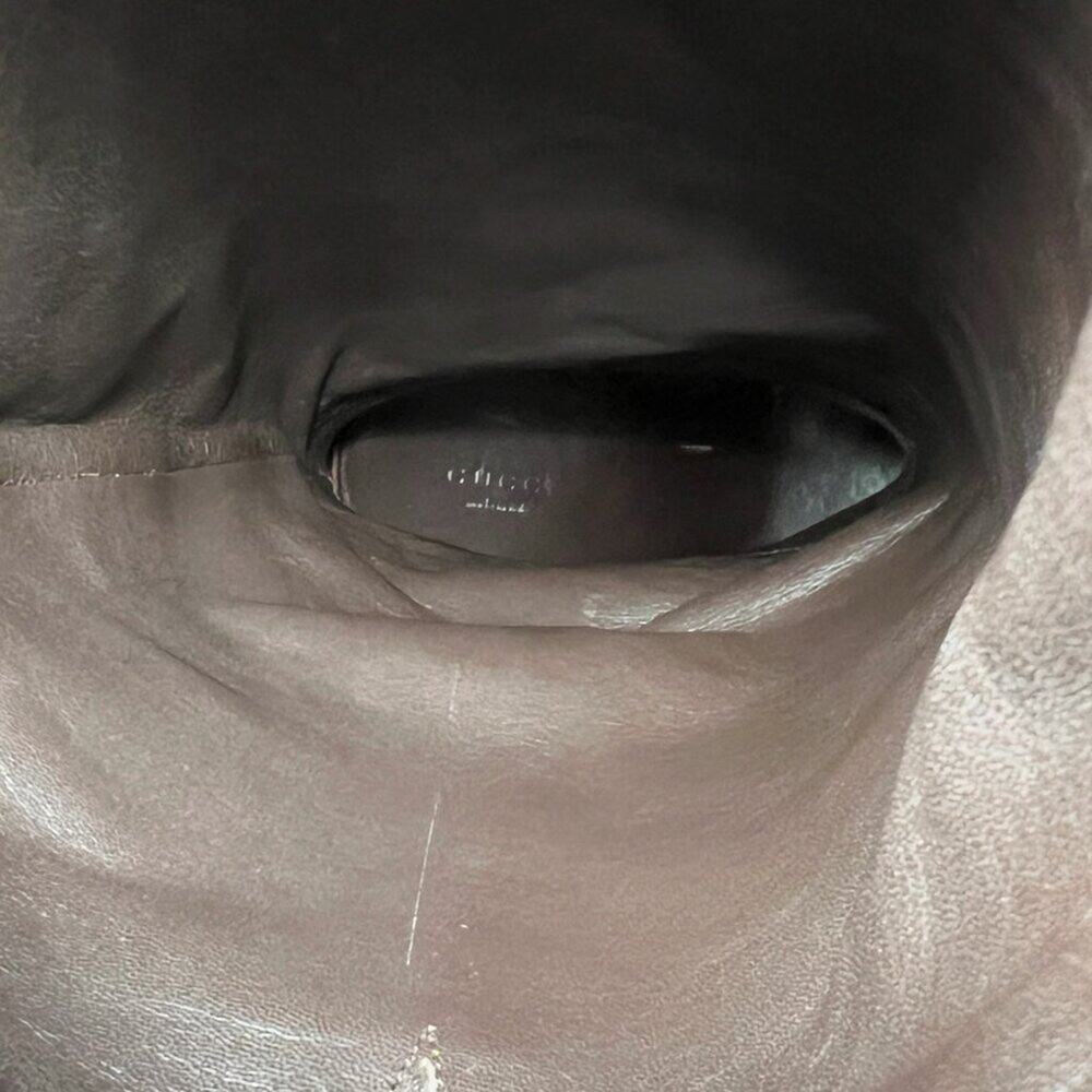 Gucci Brown Suede Tall Boots with Gold Horsebit‎ Hardware Buckle- 39.5 - Picture 5 of 9